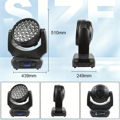 37x10W 4in1 RGBW LED Moving Head Zoom Wash Light DMX512 Peralatan panggung profesional untuk bar pernikahan klub malam