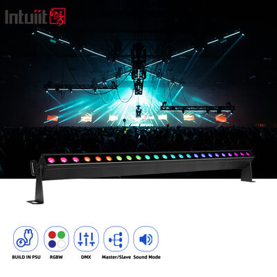 Indoor LED Wall Washer Light 24x2W RGBW DMX512 Sound Active Stage Bar Lighting IP20 Linear Wash Light for Architectural Interior Decor
