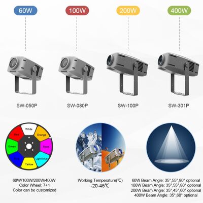 Lampu Proyektor Gelombang Air LED Luar Ruangan IP65 Tahan Air 60W 100W 200W 400W Pencahayaan Panggung Efek Riak untuk Dekorasi Fasad Lanskap