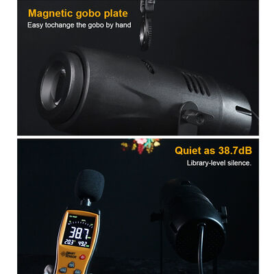 Lampu Proyeksi Dinding Tanda LED Iklan Proyektor Gobo Logo Kustom Gratis 40W IP20
