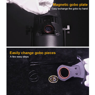 60W High Definition Led Logo Proyektor Lampu Luar IP65 Waterproof Gobo Proyektor Led Lampu Iklan