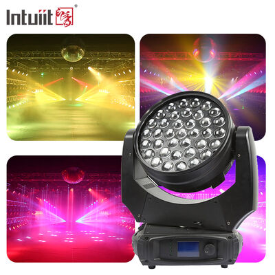 37x10W 4in1 RGBW LED Moving Head Zoom Wash Light DMX512 Peralatan panggung profesional untuk bar pernikahan klub malam