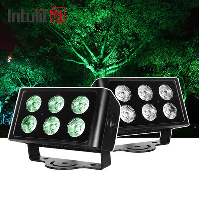 Outdoor 6x5W RGBW 4in1 LED Flood Light IP65 Waterproof DMX512 Arsitektur Wash Light Wall Washer untuk Bangunan Taman Fasad