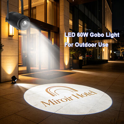 Outdoor Advertising Logo Gobo Projector 60W LED IP65 Waterproof untuk Hotel Restoran Gedung Toko