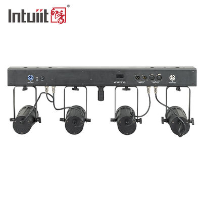 Kit Lampu Sorot LED PAR RGBW 4-in-1 4x20W — Sistem Pencahayaan Panggung DMX512 Berkas Sempit 4,5° untuk Pernikahan, DJ & Acara