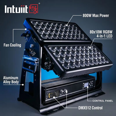 Lampu Sorot LED Daya Tinggi 400W 800W 1500W Tahan Air IP65 Pencahayaan Industri Konstruksi Stadion Luar Ruangan DMX512
