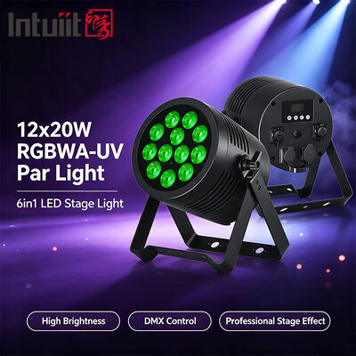 12*20W RGBWA + UV 6in1 Lampu Par LED IP65 Tahan Air Luar Ruangan DMX512 Lampu Panggung untuk Pesta DJ Pernikahan