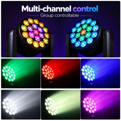 Lampu Panggung LED Disco DJ Lampu Wash Bergerak Rgbw 4in1 19x8w