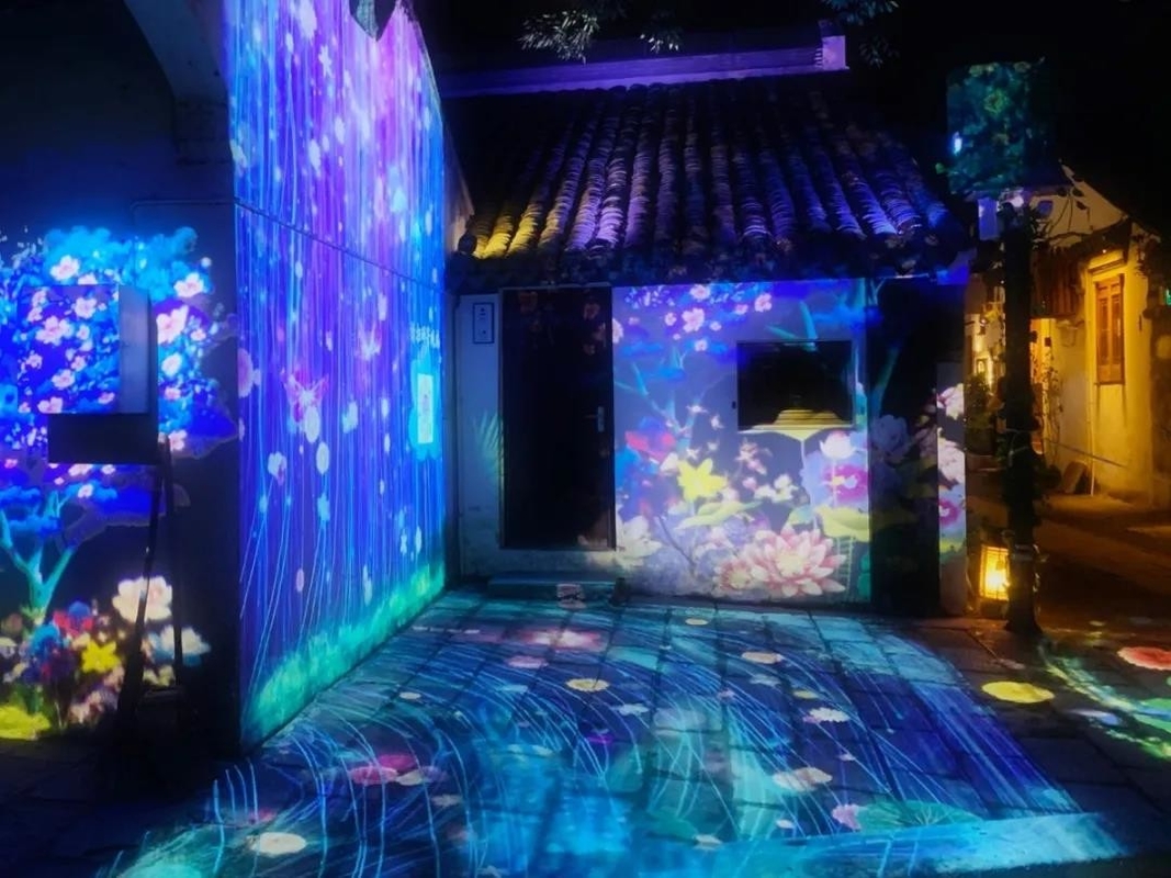 Proyek Pencahayaan Kota Luar Ruang Waterproof Led Gobo Light Profesional Untuk Pasar Pariwisata Budaya Taman Tema