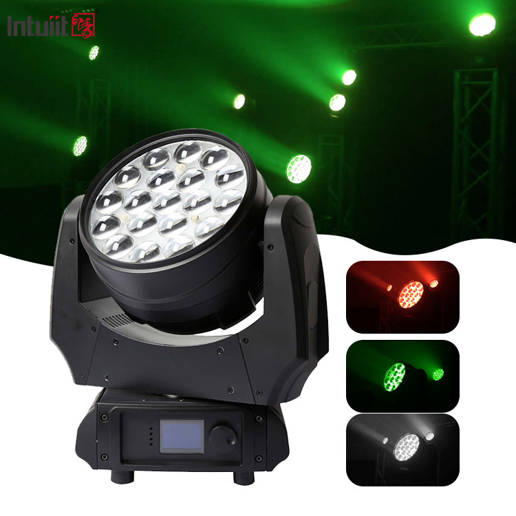 Zoom Gerak Led Cuci Cahaya 19x10w 4 in 1 Proyektor Gobo Rgbw Lampu depan Party Stage Lighting Efek Bar Night Club Disco