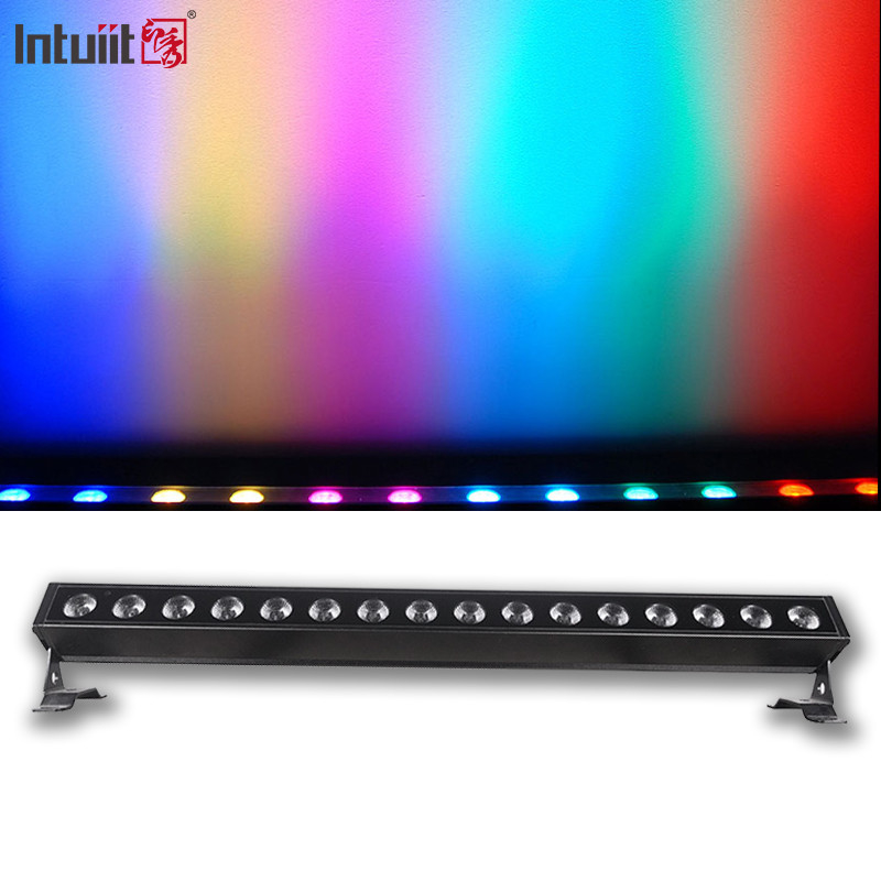 Aluminium rumah tahan air lampu luar ip65 16 * 5w dmx512 rgbw led wall washer