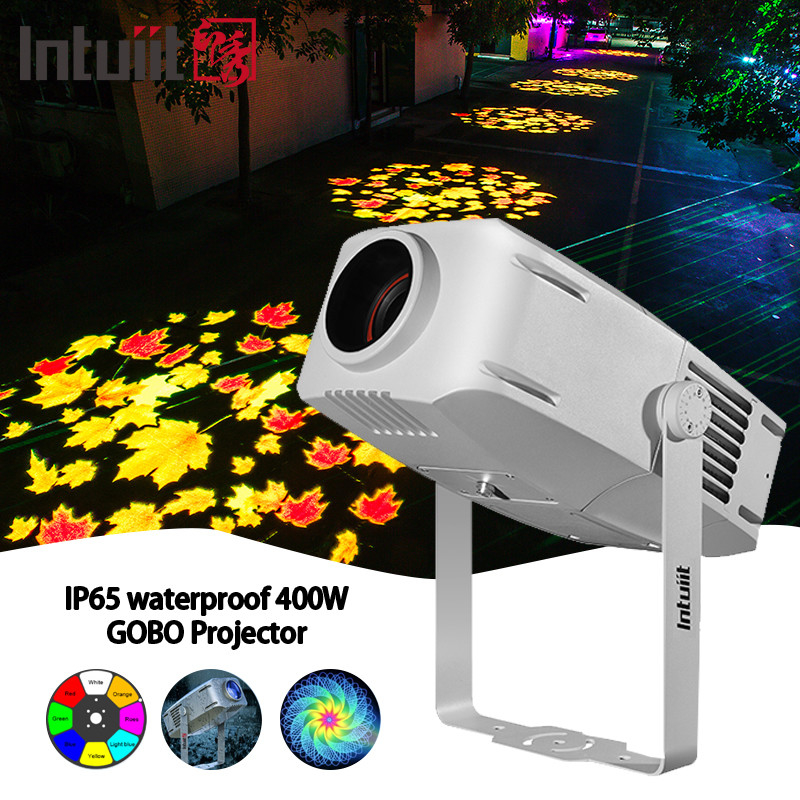 Custom 400W Outdoor IP65 Waterproof Rotating Advertising Image Projection Lamp Proyektor Logo Toko Gobo