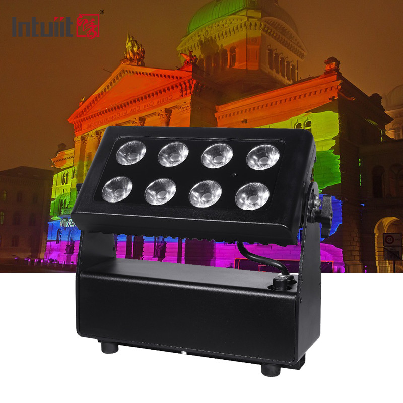 IP65 8x15w 4in1 LED warna kota luar mesin cuci baterai lampu banjir untuk taman hiburan