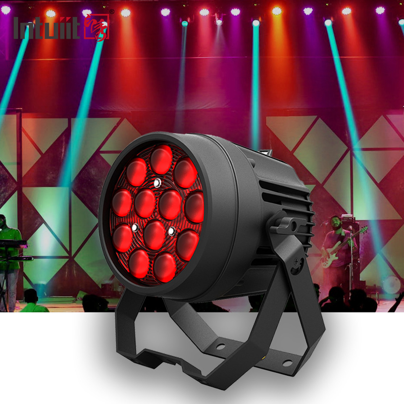 DJ Pernikahan 12x10W RGBW 4in1 Led Flat Par Can Stage Lights Untuk Disco Natal