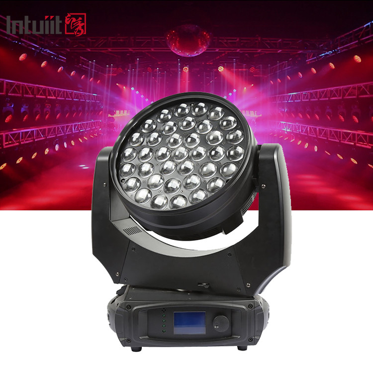 37x10W RGBW 4in1 Led Wash Stage Lighting DMX Professional Dj Lights 370W Zoom Moving Head Light Untuk Pesta