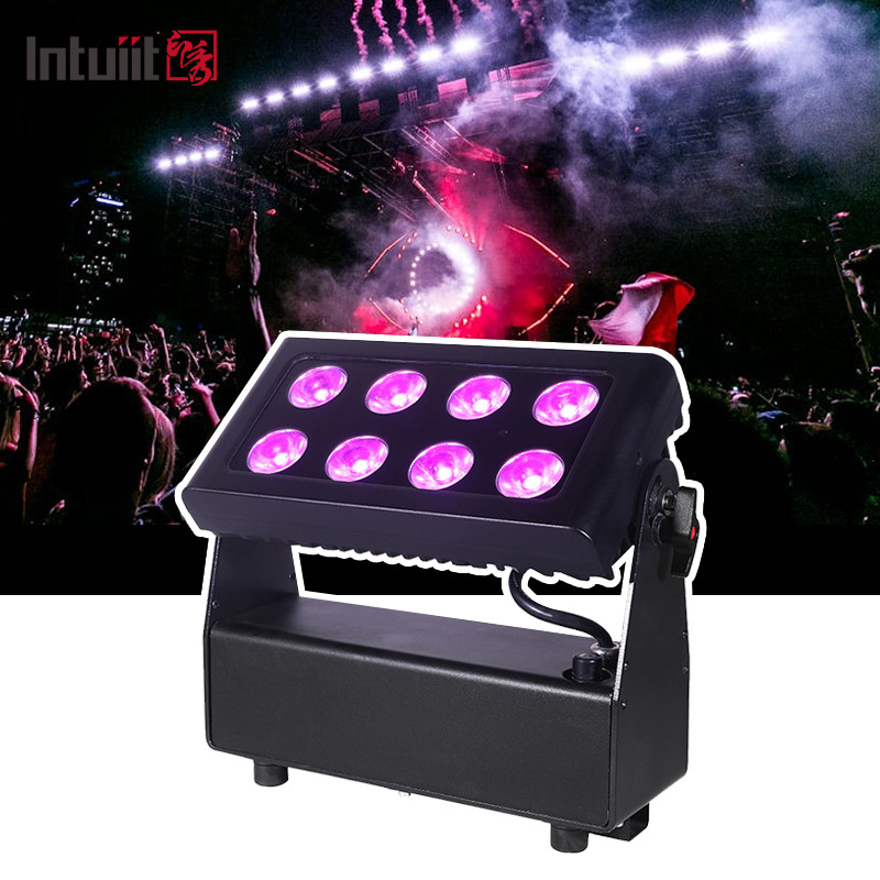 8X15W RGBW 4-in-1 LED Uplights Lampu panggung bertenaga baterai Lampu DJ Remote dan kontrol DMX