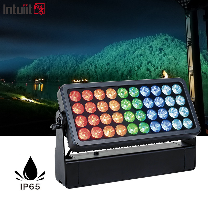 40x10W RGBW Waterproof Wall Wash Building Light Led Flood Light IP65 City Color Stage Lights Untuk Gereja