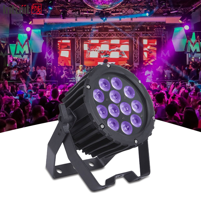 Profesional 12pcs 4in1 12x3W LED Outdoor Par Can Light Lampu panggung RGBW Aluminium Alloy DJ Wash Par Nightclub Light
