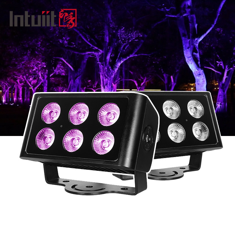 IP65 Waterproof 6x5W RGBW 4 in 1 LED Flood Light DMX Control Plane Spot Light Background Spot DJ Disco Stage Lighting
