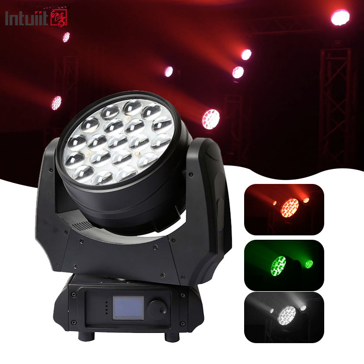 19x15w Rgbw 4in1 Led Moving Head Zoom Cuci Penerangan Panggung Beam Led Lampu Moving Head
