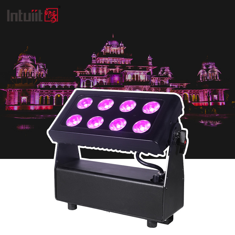 IP65 8x15w RGBW 4in1 LED Banjir Kota Lampu Pencuci Warna Untuk Bangunan Luar