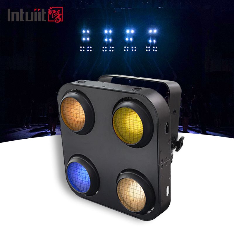 Ip65 4x90w Amber+Bernik putih RGB Led Cob Penonton Blinder Light Outdoor Waterproof 4 Mata