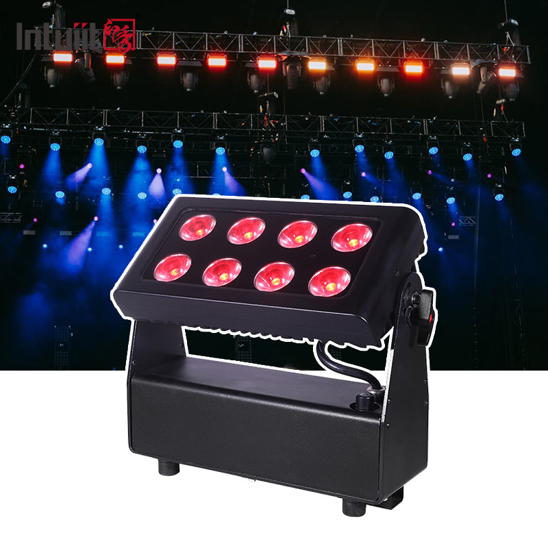 8X15W RGBW DMX512 IP65 Tahan Air DJ Panggung Pernikahan Warna Kota Mesin Cuci Dinding Banjir Luar Ruangan Lampu Cuci LED