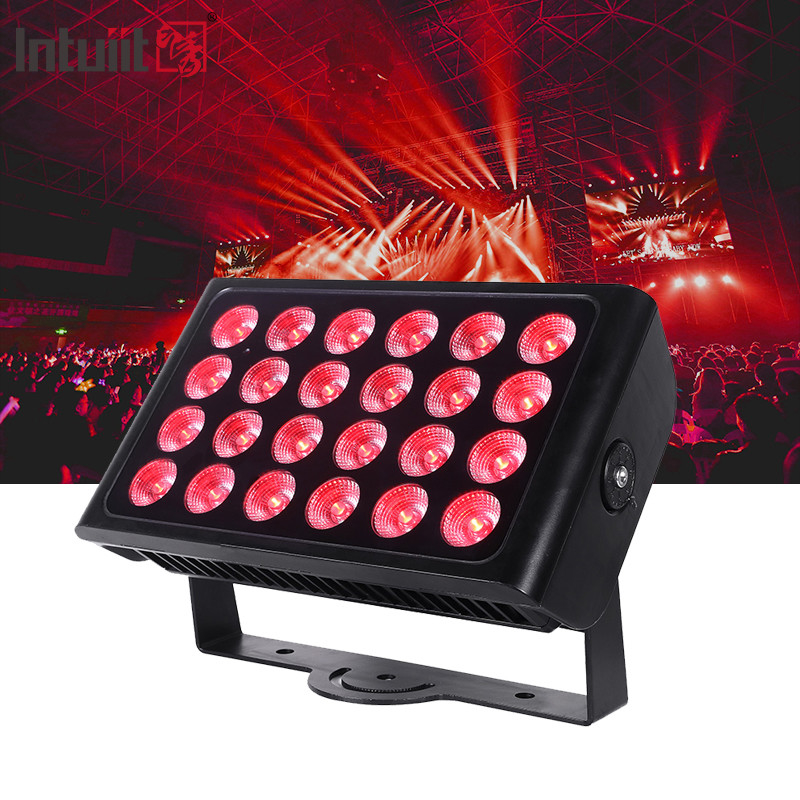 24PCS 10w Waterproof Led Wall Washer Light Lampu Banjir Led Berkualitas Tinggi RGBW LED City Color Light