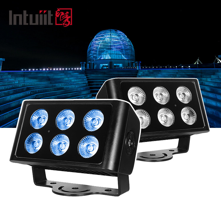 DMX512 6X5W RGBW 4in1 IP65 Tahan Air DJ Tahap Pernikahan Mesin Cuci Dinding Kota Luar Ruangan LED Lampu Banjir Cuci