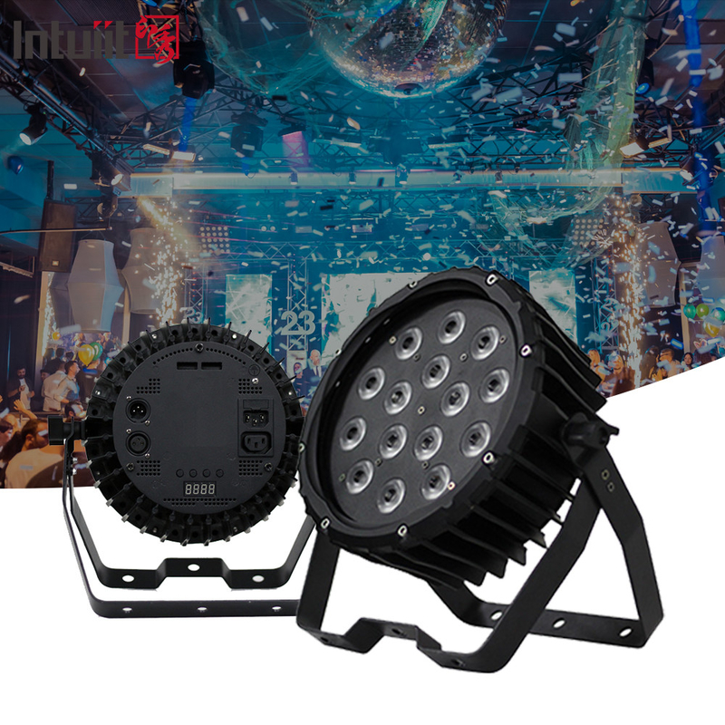 90W RGBW 4in1 par ramping dipimpin flat par lampu kaleng untuk luar dj panggung acara cahaya