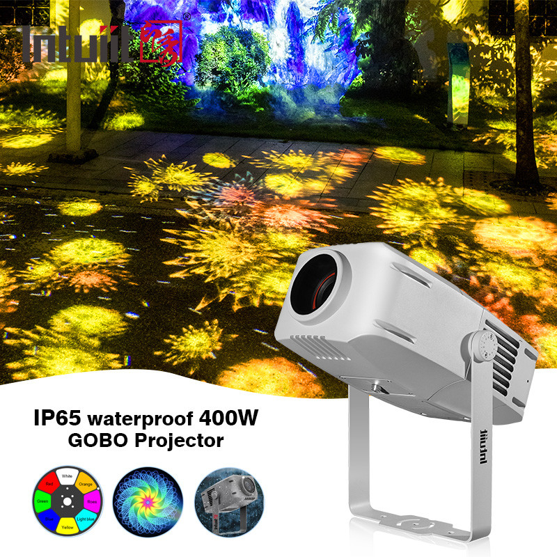 Outdoor Gobo Projector 400w Proyektor Iklan Rotating Led Waterproof IP65 Logo Gobo Proyektor Lampu
