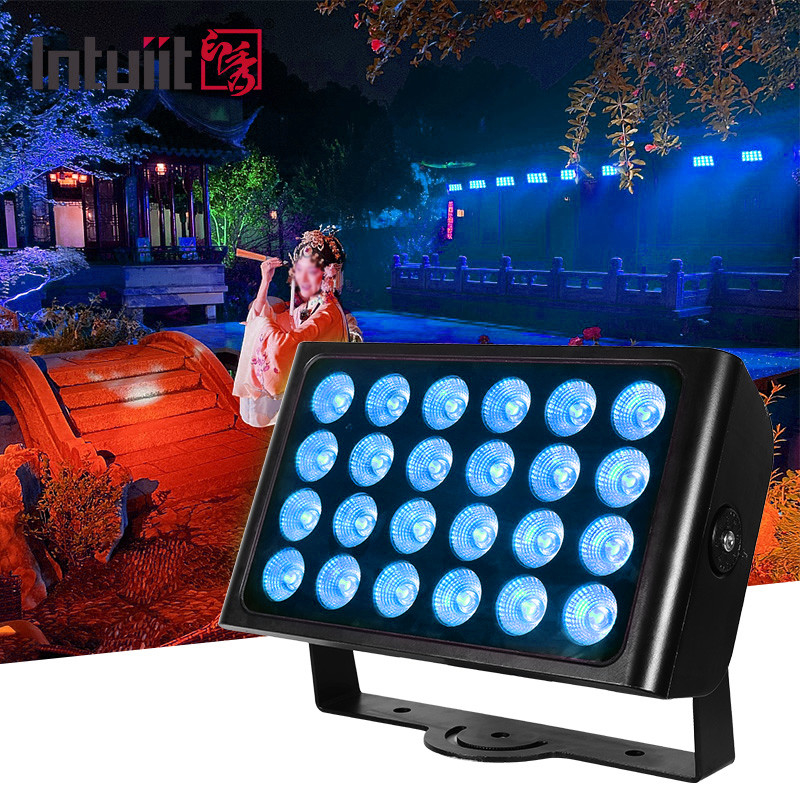 Waterproof IP65 City Color DMX512 24x10w RGBW Outdoor Led Wall Washer Lampu Banjir