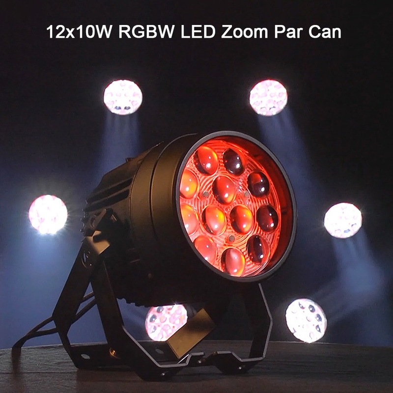 12x10W RGBW 4in1 LED Par Light Lampu panggung untuk kinerja dan efek pencahayaan
