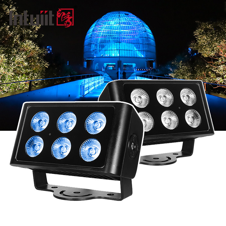 6x5W 4in1 RGBW LED DMX Lampu Cuci Dinding IP65 LED ruangan lampu warna kota