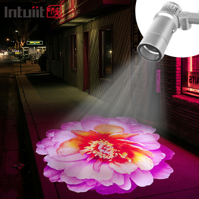 Custom Led HD 60W Gobo Logo Projector Indoor Outdoor Ip65 Waterproof Rotating Advertising Image Projection Light Untuk Pernikahan Lantai