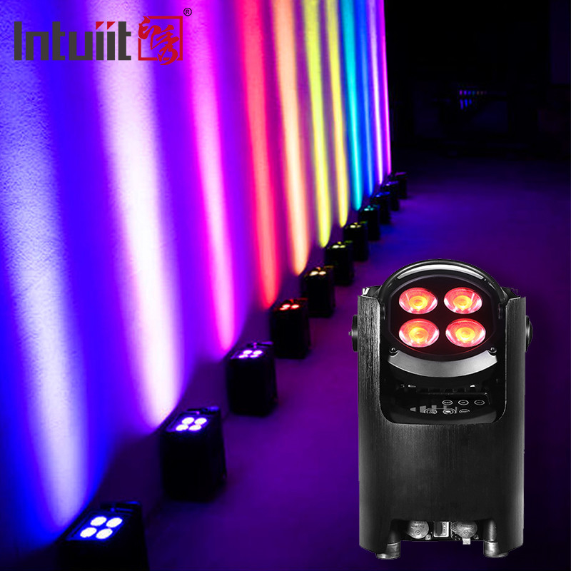 IP54 Mini Uplights 4X12W Baterai Spotlight 4 LED Wireless DMX & IR Remote Uplights Disco Club Party Stage Uplight