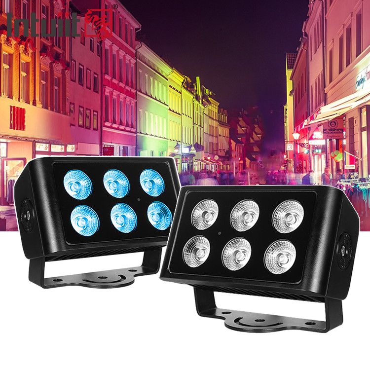 Lampu Warna Luar Ruangan 6X5W Led Wall Wash Light Lampu Taman Luar Ruangan Led Wash Rgbw Dmx Led Flood Light