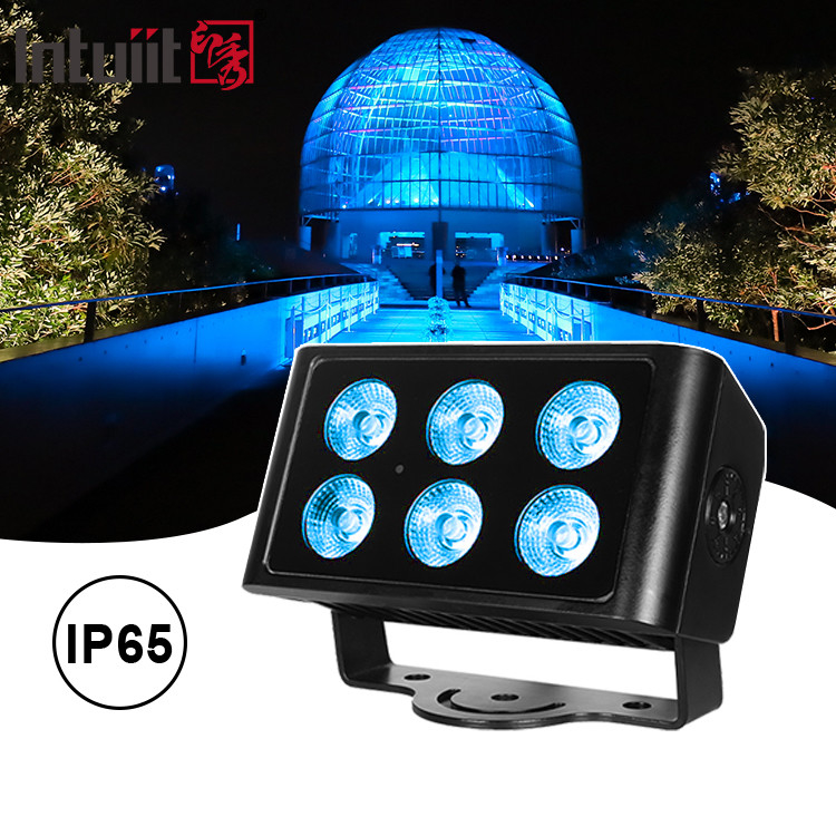 6x5W 4in1 RGBW LED DMX Lampu Cuci Dinding IP65 LED ruangan lampu warna kota