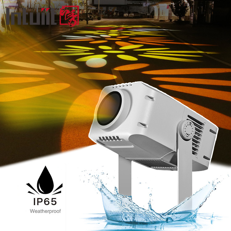 100W Outdoor Advertising LED Gobo Logo Projector Light Rotating Waterproof DMX512 Control Aluminium Beam Projector IP65 Berkualitas