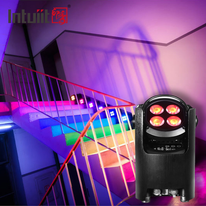 4*12W 4-in-1 RGBW Dj Wedding Battery Powered LED Uplight WIFI Wireless Disco Lampu panggung