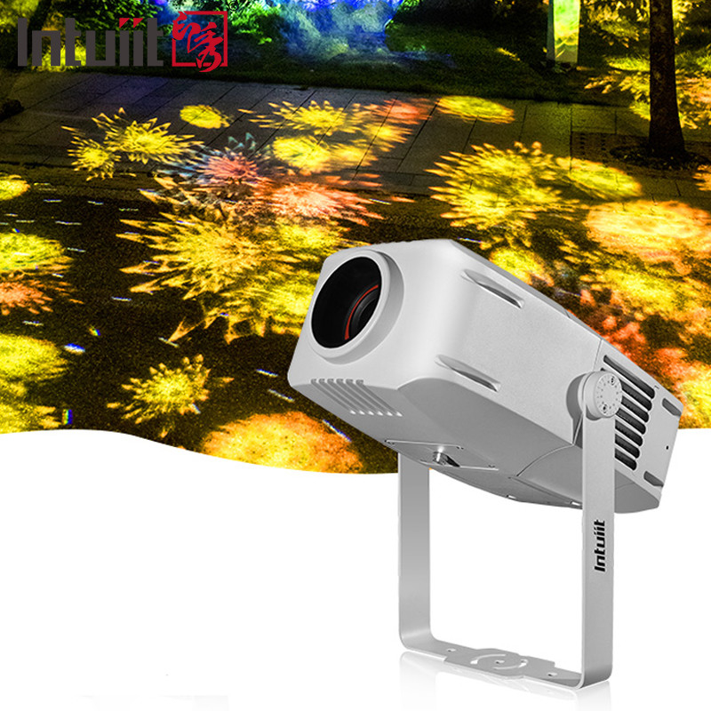 200W Outdoor Waterproof Pattern LED Gobo Image Logo Projector Lampu untuk Plaza Natal Festival Iklan