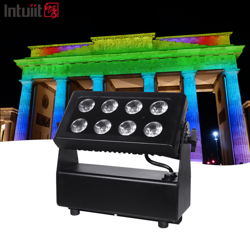 IP65 Waterproof 8x10W Baterai Nirkabel Bertenaga Par Uplight DMX Stage Led Wall Washer Light