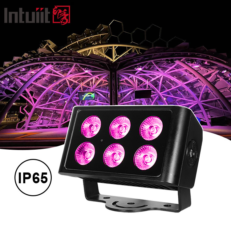 6x5W 4pcs LED Beads Outdoor Square IP65 Waterproof DMX Stage Light Lampu Banjir RGBW 4 In 1