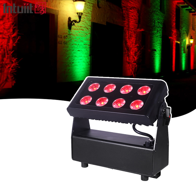 Lampu warna kota 8X15W RGBW 4in1 IP54 tahan air lampu pencuci dinding untuk panggung konser outdoor DJ bar Baterai