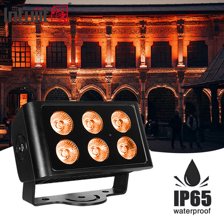DMX512 6X5W RGBW 4in1 IP65 Tahan Air DJ Tahap Pernikahan Mesin Cuci Dinding Kota Luar Ruangan LED Lampu Banjir Cuci