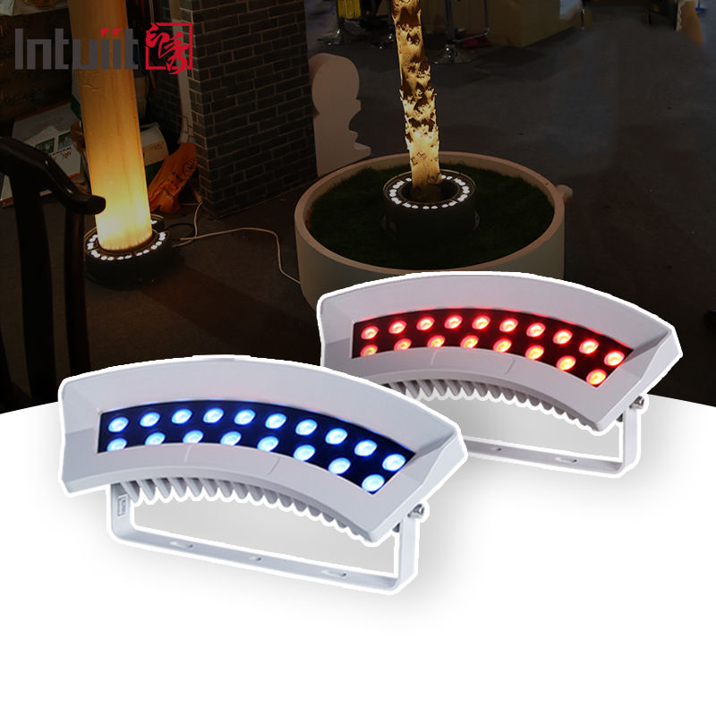 Lampu LED Taman Luar Ruangan RGBW 36W Lampu Pohon Peluk IP65 Tahan Air Lampu Sorot Berwarna-warni Aluminium Aluminium Lampu Pohon Peluk