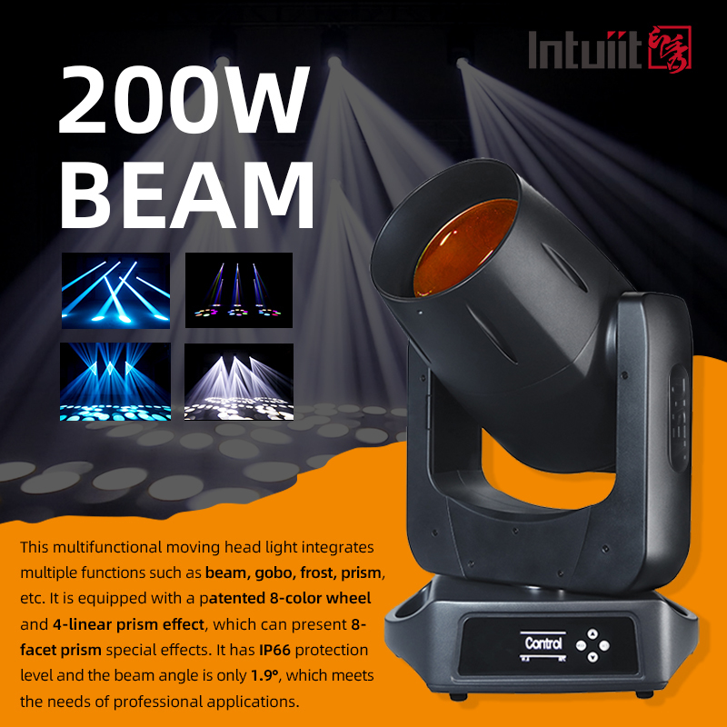 Lampu Kepala Bergerak LED 200W Ip66 Luar Ruangan Sorot Tahan Air Dj Acara Konser Kepala Bergerak Lampu Panggung