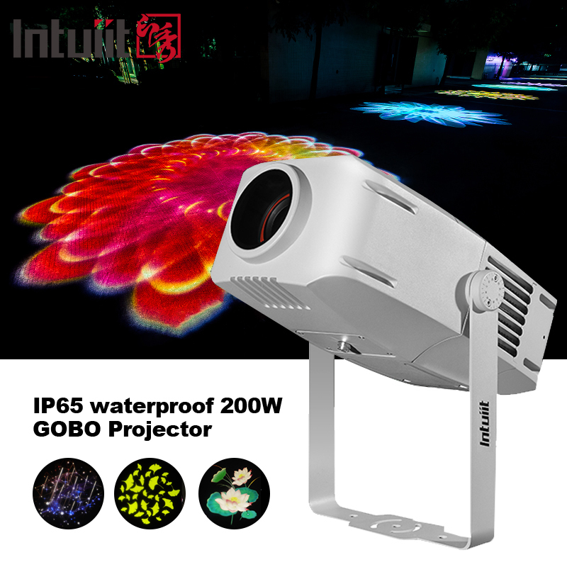 Outdoor IP65 Waterproof Led 200W Gobo Effect Light Warna-warni Proyektor Logo Taman Led Lampu