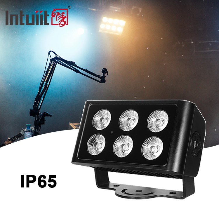 6x5W Outdoor IP65 Square DMX RGBW LED Flood Light Untuk Bangunan Facade LED Wall Washer Floodlight