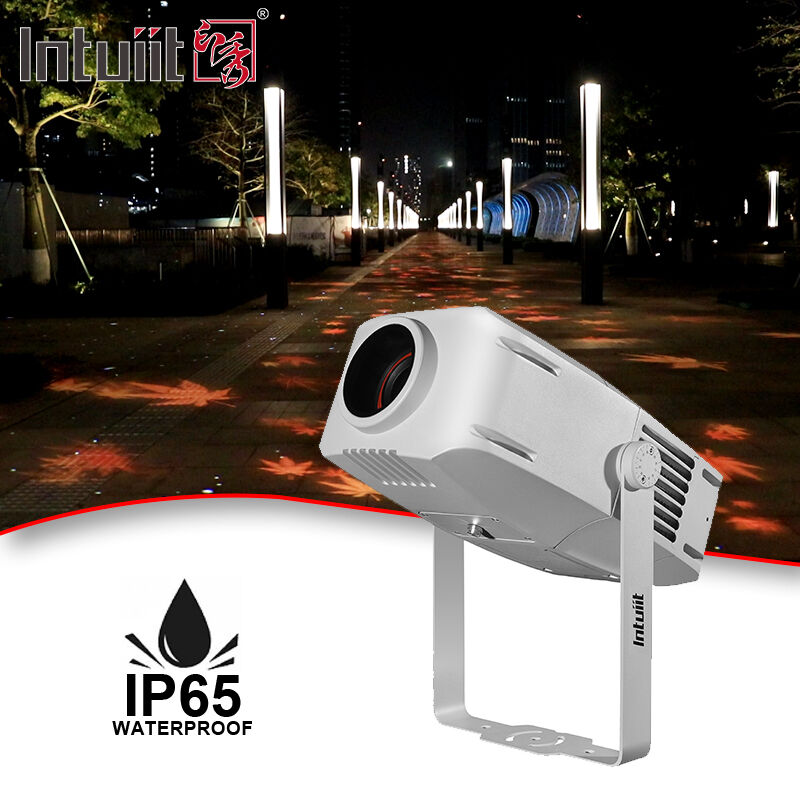 Outdoor 400W Waterproof Pattern LED Gobo Image Logo Projector Lampu untuk Plaza Natal Festival Iklan